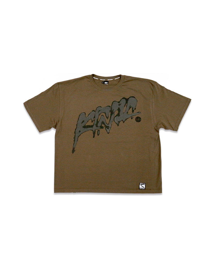 Playera Boxy Fit Grunge Verde