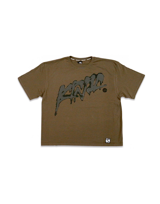 Playera Boxy Fit Grunge Verde